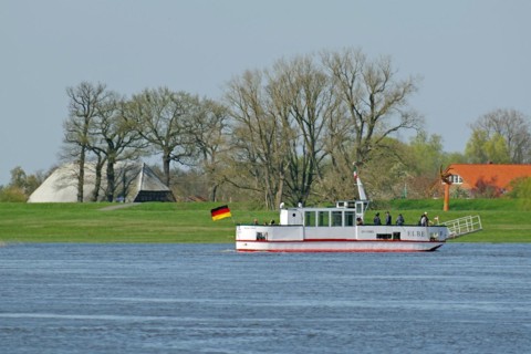 Small ferry for pedestrians and cyclists