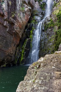 Waterfall inside the natural forest in Cipo hill in Minas Gerais