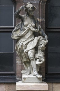 Statue depicting the season of autumn from the 18th century in the courtyard of the Fembohaus