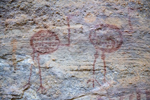 Rock art painting at Pedra Furada