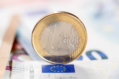 One euro Coin Save Money Finance Pay with Text Free Space in Stuttgart
