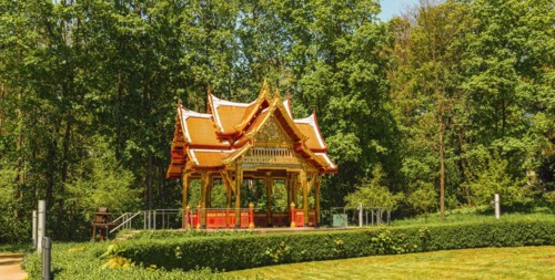 Siamese Temple Sala-Thai II in the spa gardens of Bad Homburg vor der Hoehe
