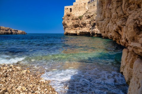Bathing bay in Polignano a Mare