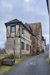 Historic half-timbered architecture in Bliggergasse in Neckarsteinach