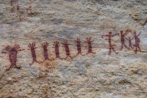 Rock art painting at Pedra Furada