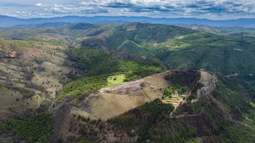 Aerial of the Unesco site El Fuerte de Samaipata