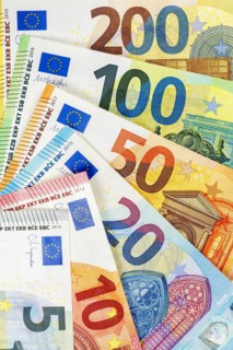Euro banknotes save money finances background pay pay banknotes in Stuttgart