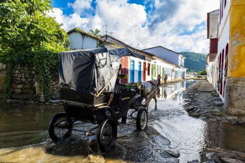 Horse cart in the Unesco world heritage site Paraty