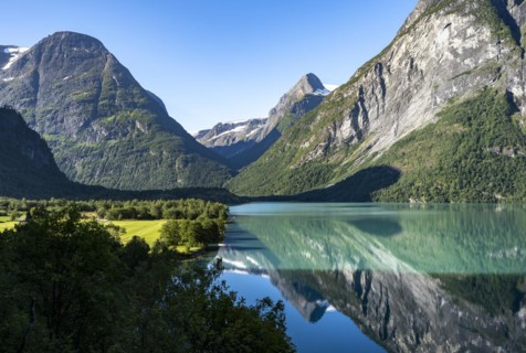 Mountains reflected in the lake