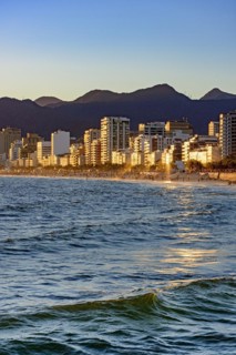 Buildings around the beach of Ipanema in Rio de Janeiro during a summer afternoon
