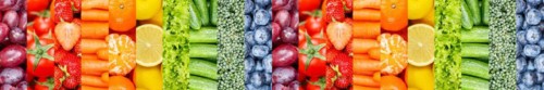 Fruit and vegetables background many fresh fruits berries fruit salad banner as collage in Stuttgart