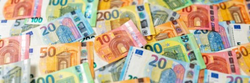Euro banknotes save money finance background banner pay pay banknotes in Stuttgart