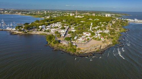 Aerial of the Unesco site Colonia del Sacramento