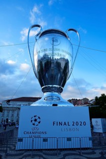 View of the 2020 Champions League Cup at the Pedro IV Column