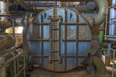 Steam boiler in a former paper factory