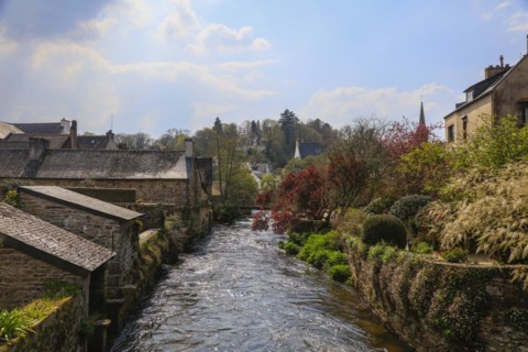 Artists' village of Pont-Aven in the Cornouaille at the beginning of the estuary of the river Aven into the Atlantic Ocean