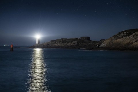 View of the lighthouse on the coast to the Celtic Sea in Le Conquet