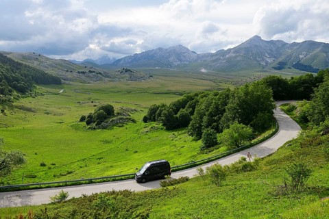 Motorhome on country road