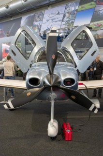 The front part of the aircraft with the propeller