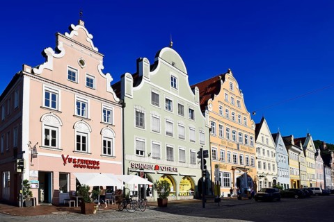 Patrician houses in the old town of Landshut