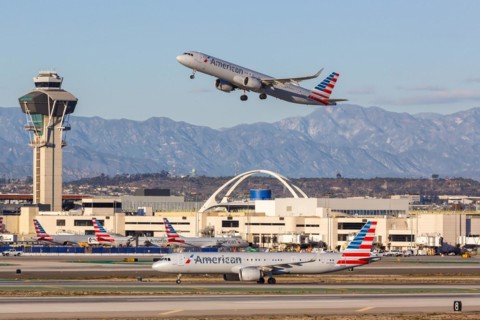 American Airlines Airbus A321neo aircraft with registration number N439AN at Los Angeles Airport