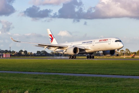 An Airbus A350-900 aircraft of China Eastern with registration number B-30CW at Amsterdam Airport