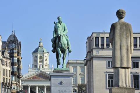 Equestrian statue of king Albert I at the Kunstberg