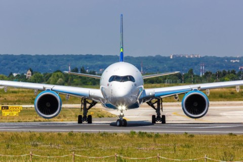 An Air Caraibes Airbus A350-1000 aircraft with registration F-HTOO at Paris Orly Airport