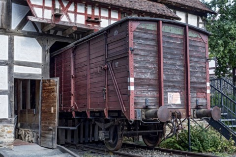 Goods wagon as for deportations to concentration camps and military transports during National Socialism