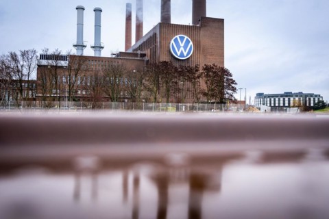The logo of the car manufacturer Volkswagen