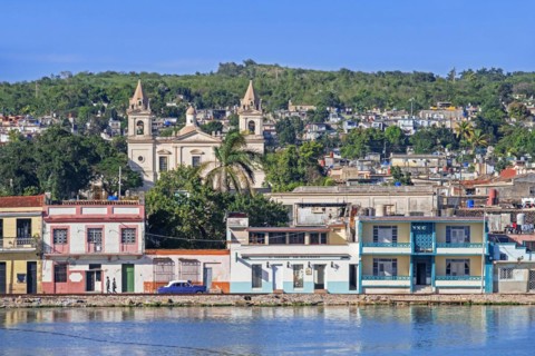 View over the waterfront and Iglesia de San Pedro Apostol