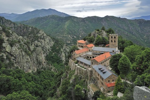 The Saint-Martin-du-Canigou abbey at Casteil in the Pyrenees