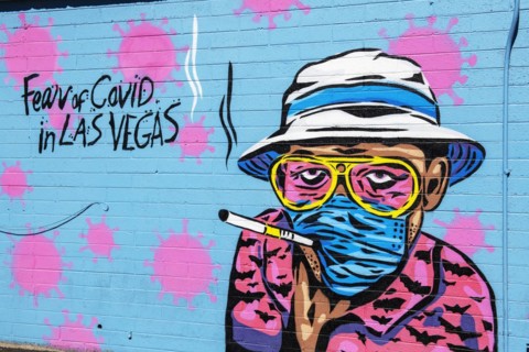 Mural Fear of Covid in reference to the film Fear and Loathing in Las Vegas