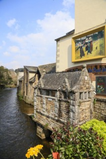 Artists' village of Pont-Aven in the Cornouaille at the beginning of the estuary of the river Aven into the Atlantic Ocean