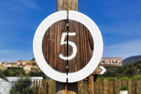 Homemade wooden traffic sign