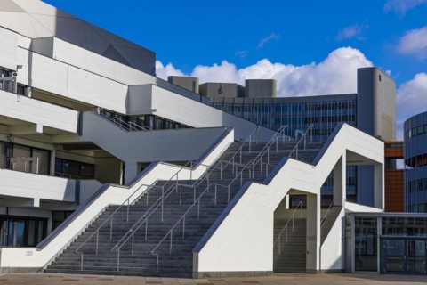 Staircase to the Austria Center Vienna in Donaupark