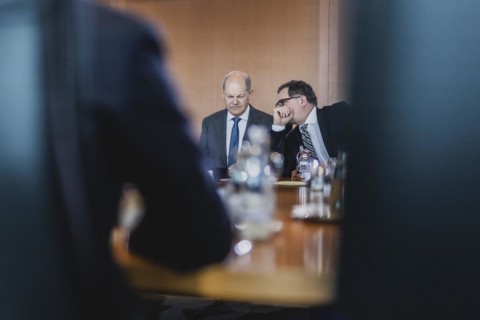 (L-R) Olaf Scholz (SPD), Federal Chancellor, and Wolfgang Schmidt (SPD), Head of the Federal