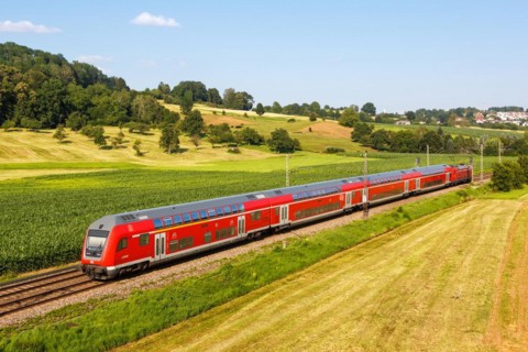 Regional train Regional train of the bwegt of DB Regio Deutsche Bahn on the Filstalbahn in Uhingen