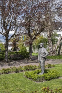 Bronze figure in the town garden of Werner Messmer