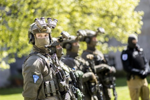 Members of the special unit Zentrale Unterstuetzungsgruppe Zoll
