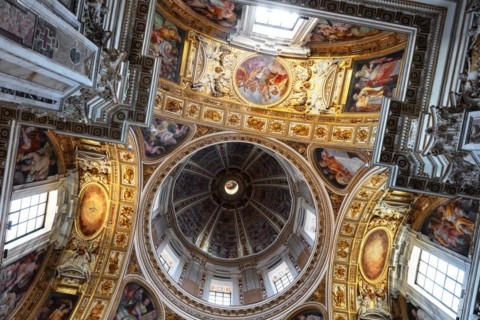 Dome and frescoes of the Cappella Sistina