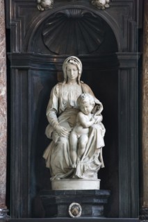 The marble sculpture The Madonna of Bruges by Michelangelo in the Church of Our Lady