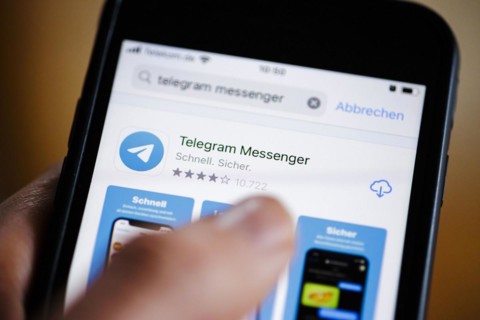 Symbolic photo: The logo of the instant messaging service Telegram is seen on a smartphone. Berlin