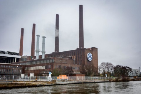 The logo of the car manufacturer Volkswagen