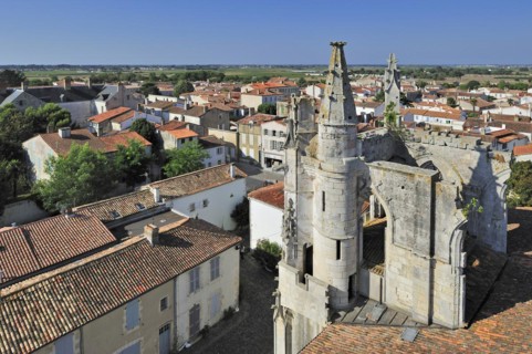 View from the Gothic church Eglise Saint-Martin de Saint-Martin-de-Re on the island Ile de Re