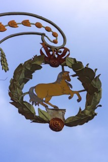 Detail of the historic nose sign of a former inn