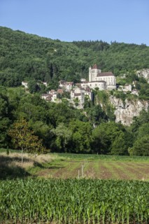 View over the medieval village Saint-Cirq-Lapopie