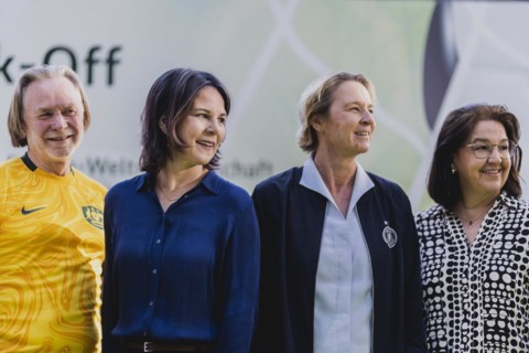 (L-R) Philip Green, Ambassador of Australia to Germany, Annalena Baerbock (Buendnis 90 Die