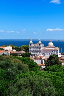 View from the Miradouro de Santa Luzia over the Alfama and the Tagus