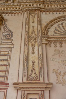 Colourful painted fron portal